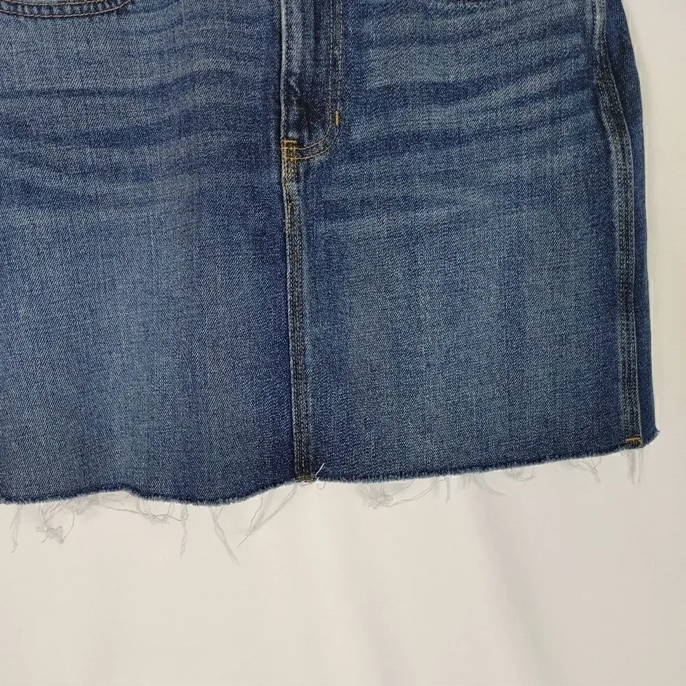 Madewell Rigid Denim Straight Mini Skirt: Reworked Edition Size 25.Waist 14